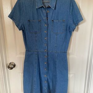 Vintage 1990s PG Collections Denim Button-Up Dress